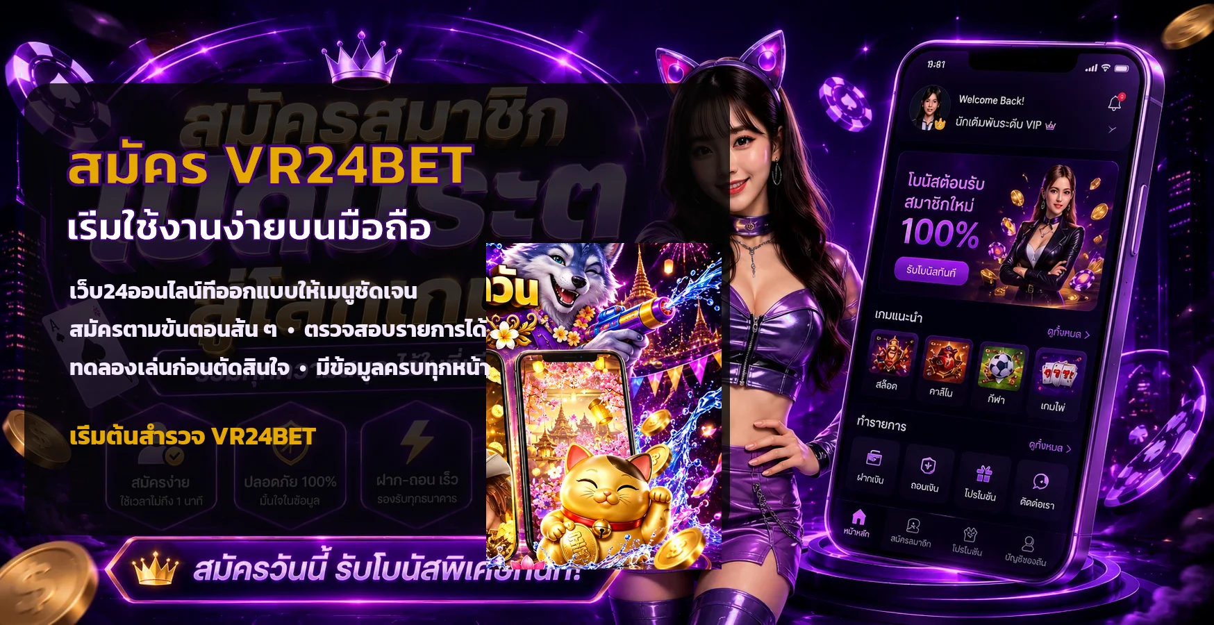 VR24BET สล็อตออนไลน์บนมือถือพร้อมตัวละครเกม